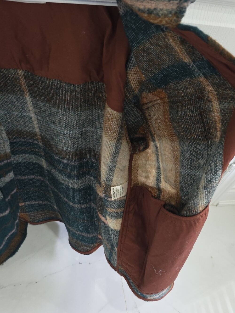 Wilfred Free "The GANNA" Plaid Shacket in Brown, Teal & Gray - Picture 5 of 8